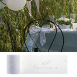Clearance Ruban Tulle Communion Blanc 8Cm X 10 M Tres Theme Communion