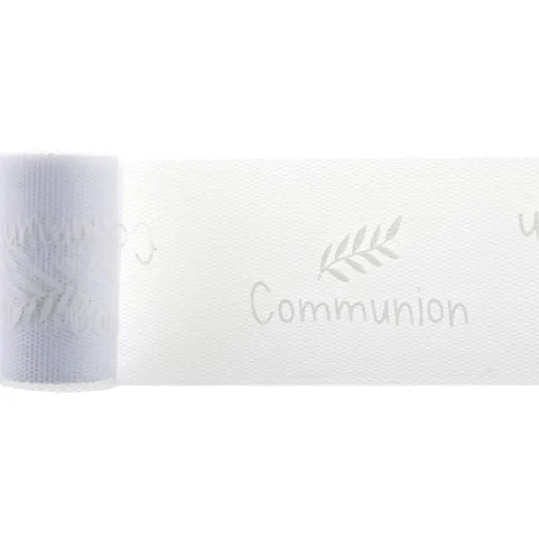 Clearance Ruban Tulle Communion Blanc 8Cm X 10 M Tres Theme Communion
