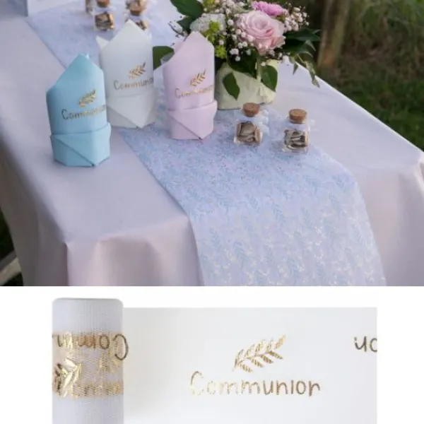Sale Ruban Tulle Communion Or 8Cm X 10 M Tres Theme Communion