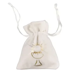 Hot Sac A Dragees Velours Calice Or X 4 Pi Ces Theme Communion