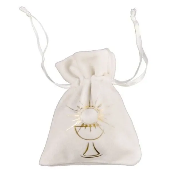 Hot Sac A Dragees Velours Calice Or X 4 Pi Ces Theme Communion