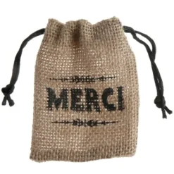 Sale Sac Drag Es Merci En Jute Naturel X 4 Pi Ces Theme Jute