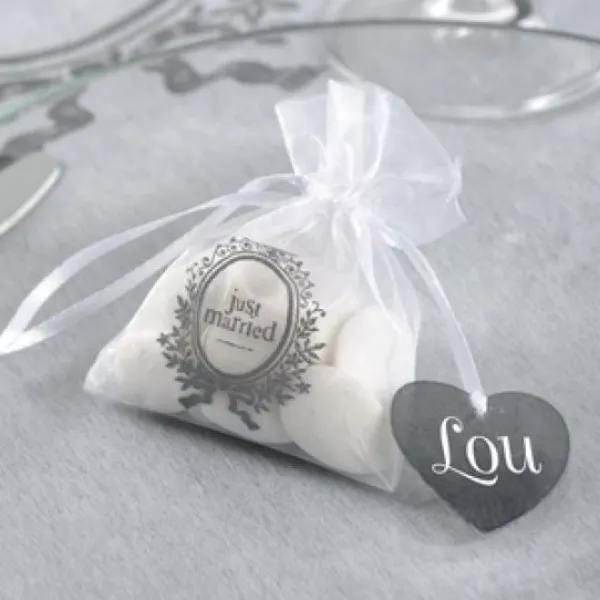 Badaboum Sac Drag Es Organza Just Married Blanc X10 Pi Ces