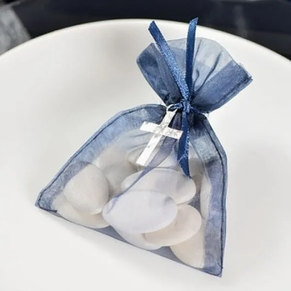 Badaboum Sac Dragees En Organza Bleu Marine X 10 Pi Ces