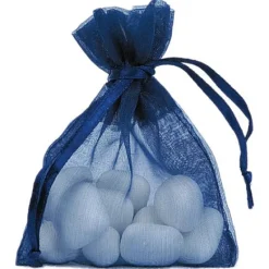 Badaboum Sac Dragees En Organza Bleu Marine X 10 Pi Ces