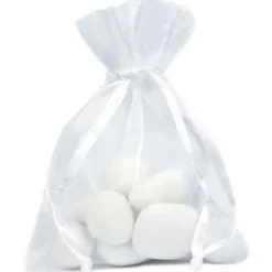 Badaboum Sac Dragees Organza Blanc Pas Cher X 10 Pi Ces
