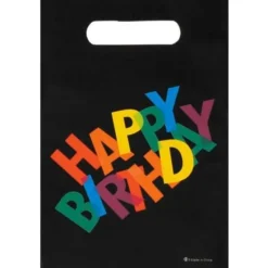 Outlet Sac Surprise Happy Birthday Noir X6Pcs Theme Joyeux Anniversaire