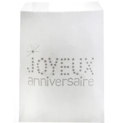 Online Sachet A Bonbon Joyeux Anniversaire Blanc X 10 Pi Ces Theme Joyeux Anniversaire