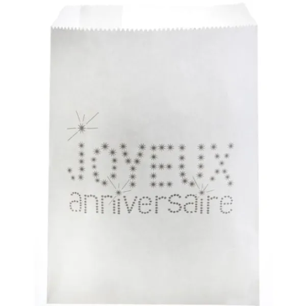 Online Sachet A Bonbon Joyeux Anniversaire Blanc X 10 Pi Ces Theme Joyeux Anniversaire