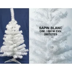 Badaboum Sapin Artificiel De Noel Blanc 150 Cm 280 Branches Outlet