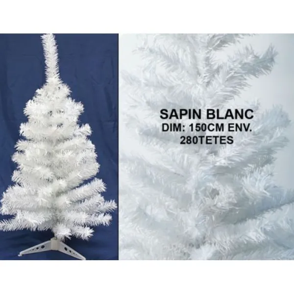Badaboum Sapin Artificiel De Noel Blanc 150 Cm 280 Branches Outlet