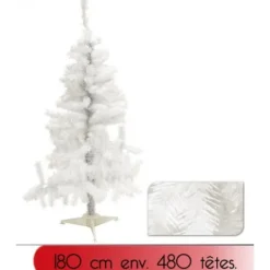 Badaboum Sapin De Noel Artificiel Blanc 180 Cm Outlet