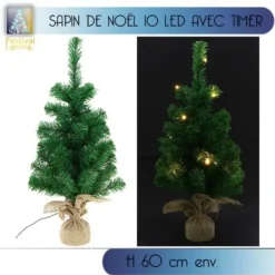 Badaboum Sapin De Noel Fibre Optique 10 Led Avec Timer Outlet