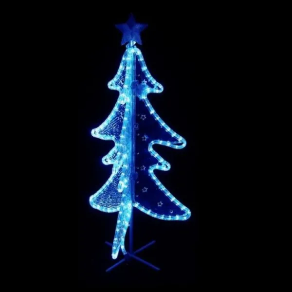 Badaboum Sapin De Noel Lumineux Ext Rieur 72 Led Bleu Hot