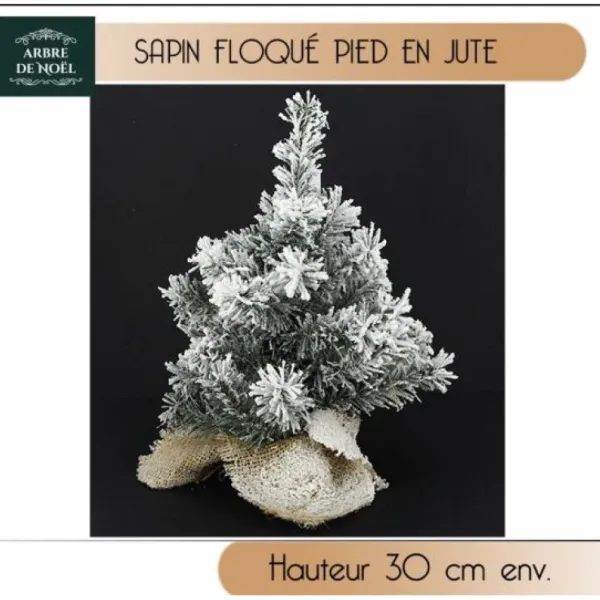 Badaboum Sapin Deco De Table Noel Pied En Jute Flock 30Cm Online
