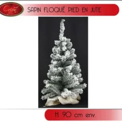 Badaboum Sapin Vert Artificiel De Noel Pied Jute 90Cm