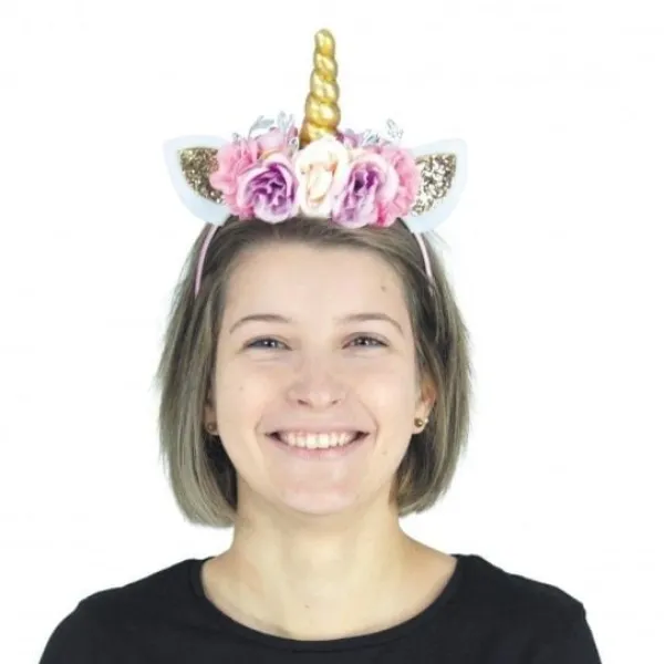 Sale Serre T Te Licorne Paillette Fleurs Theme Licorne