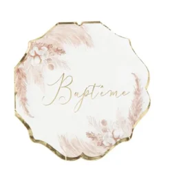 New Serviette En Papier Bapt Me Pampas Fleurs De Coton X 16 Pi Ces Theme Bapteme