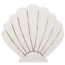 Badaboum Serviette En Papier Coquillage Blanc Et Or X 16 Pi Ces Discount