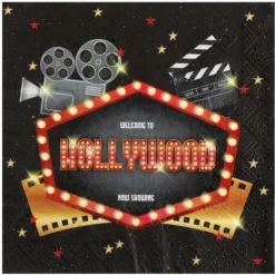 Best Serviette En Papier Hollywood X 20 Pi Ces Theme Cinema