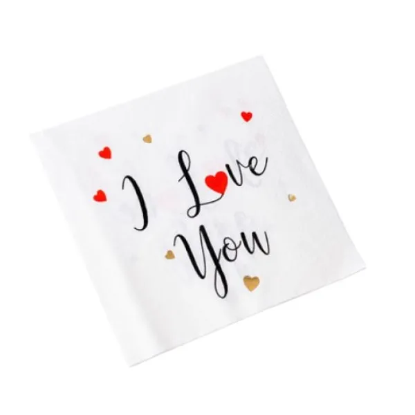 Discount Serviette En Papier I Love You X 16 Pi Ces Theme Cinema