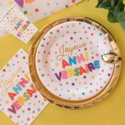 Hot Serviette En Papier Joyeux Anniversaire Multicolore X 20 Pi Ces Theme Joyeux Anniversaire