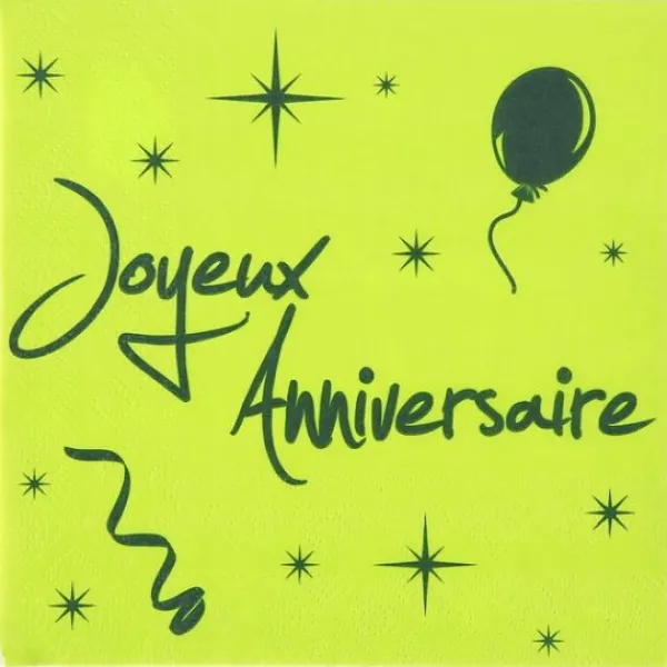 Discount Serviette En Papier Joyeux Anniversaire Vert Anis X 20 Pi Ces Theme Joyeux Anniversaire