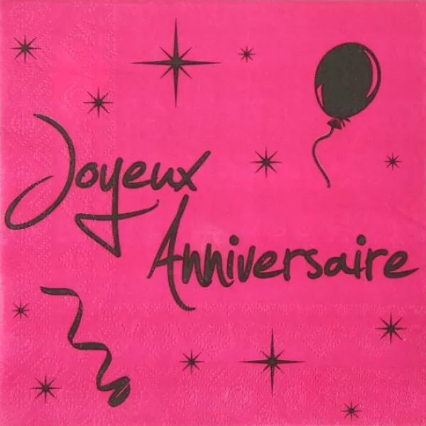 Best Serviette En Papier Joyeux Anniversaire Fuchsia X 20 Pi Ces Theme Joyeux Anniversaire