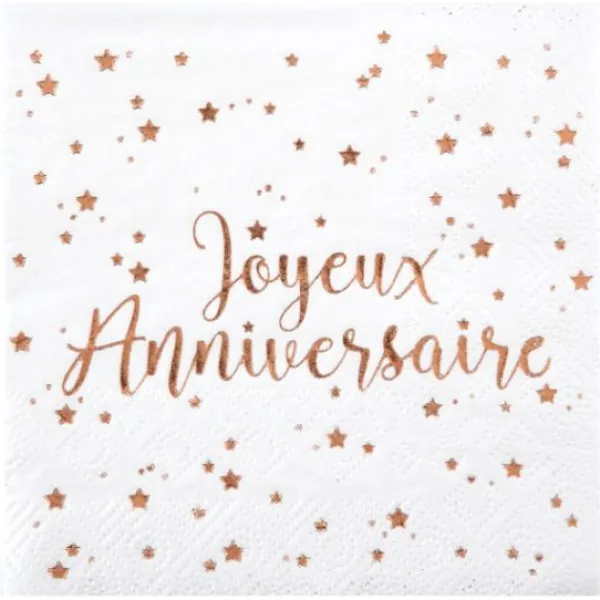Best Serviette En Papier Joyeux Anniversaire Rose Gold X 20 Pi Ces Theme Joyeux Anniversaire