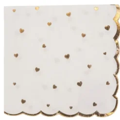 New Serviette En Papier Petits Coeurs Blanc Et Or X 16 Pi Ces Theme Cinema