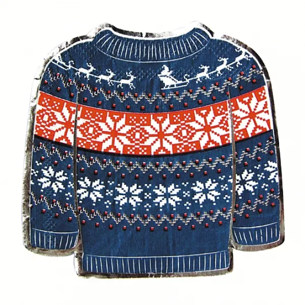 Badaboum Serviettes Cocktail Papier Pull De Noel Moche 20Cm X 16 Pi Ces