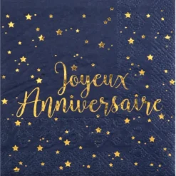 Clearance Serviettes En Papier Joyeux Anniversaire Bleu Marine 25 Cm X20 Pi Ces Theme Joyeux Anniversaire