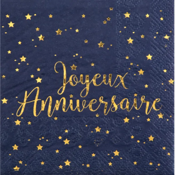 Clearance Serviettes En Papier Joyeux Anniversaire Bleu Marine 25 Cm X20 Pi Ces Theme Joyeux Anniversaire