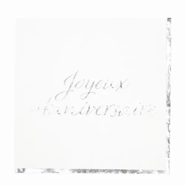 Sale Serviettes En Papier Joyeux Anniversaire Argent X 16 Pi Ces Theme Joyeux Anniversaire