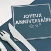 Sale Serviettes En Papier Joyeux Anniversaire Bleu Canard 33X33 Cm 10 Pi Ces Theme Joyeux Anniversaire