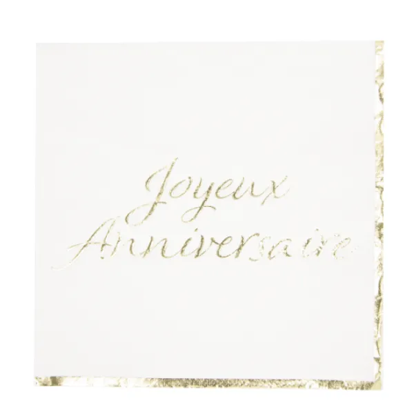 Clearance Serviettes En Papier Joyeux Anniversaire Or X 16 Pi Ces Theme Joyeux Anniversaire