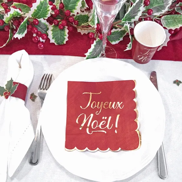 Badaboum Serviettes En Papier Joyeux Noel 33Cm X 16 Pi Ces Discount
