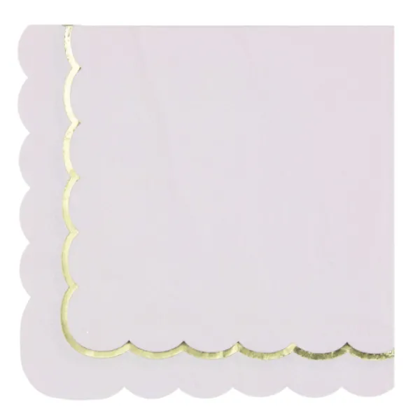 Online Serviettes 33X33 Cm Rose Pastel Et Or X 16 Pi Ces Theme Deco Pastel