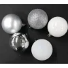 Badaboum Set De 40 Boules De Noel Blanc Et Argent Clearance