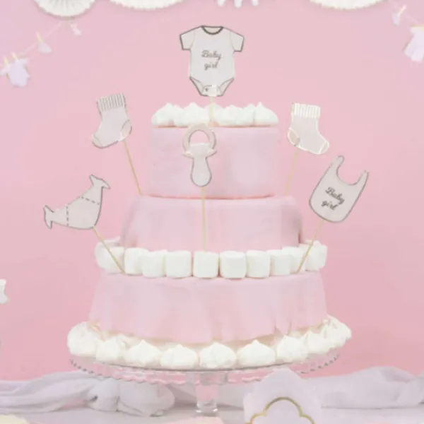 Online Set De 6 D Coration G Teaux Baby Girl Theme D Co Baby Shower