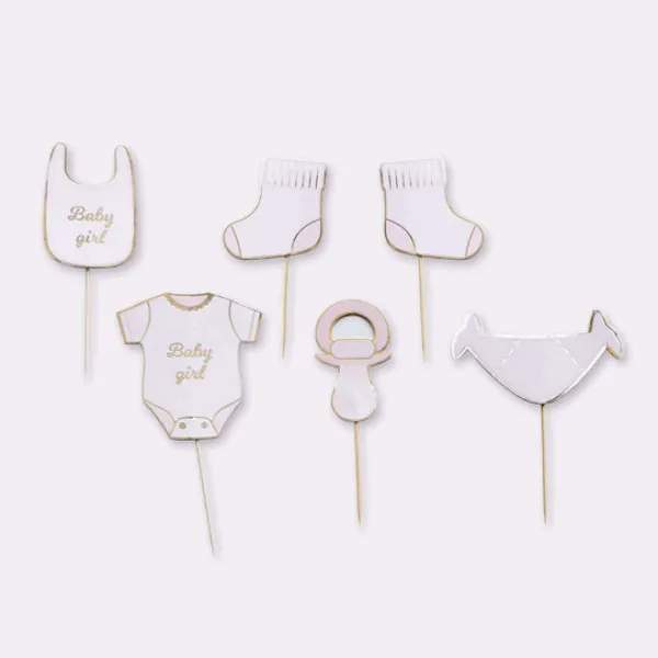 Online Set De 6 D Coration G Teaux Baby Girl Theme D Co Baby Shower