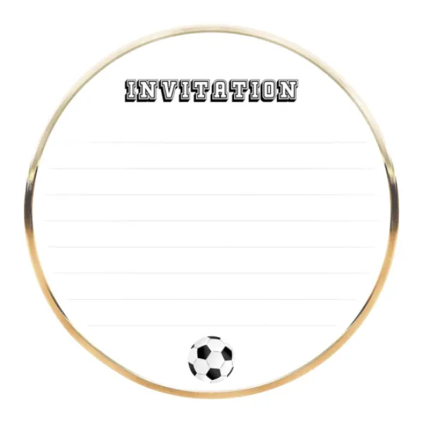 Outlet Set De 8 Invitations Foot Theme Deco Football