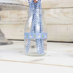 Best Set De 10 Pailles Chevrons Bleu Fonc Baby Lama Theme D Co Baby Shower