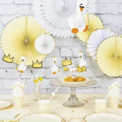 Online Set De 3 Ventails Jaune Pastel Et Or Theme Deco Pastel