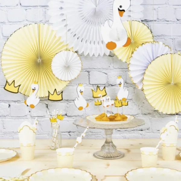 Online Set De 3 Ventails Jaune Pastel Et Or Theme Deco Pastel
