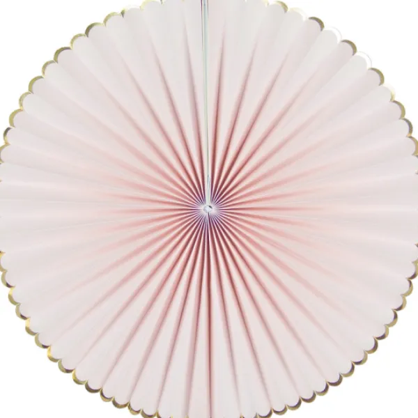New Set De 3 Ventails Rose Pastel Et Or Theme Deco Pastel