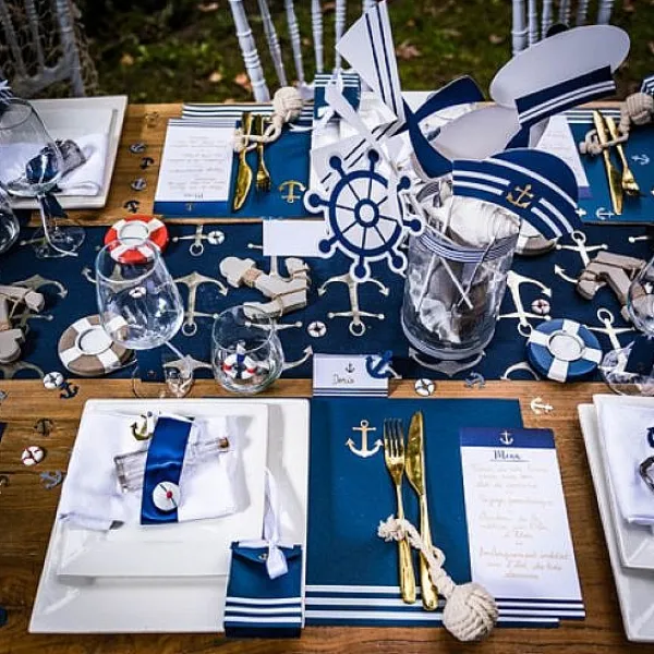 Badaboum Set De Table Ancre Mariniere X 10 Pi Ces Best