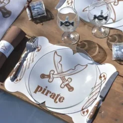 Clearance Set De Table Bapt Me Pirate X 6 Pi Ces Theme Bapteme