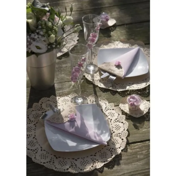 Clearance Set De Table Mariage Dentelle Kraft X 10 Pi Ces Theme Dentelle