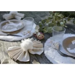 Clearance Set De Table Mariage Fourrure Noir X 4 Pi Ces Theme Cinema